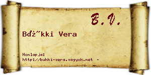 Bükki Vera névjegykártya